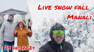 Today Heavy Snowfall In Manali || Live snowfall In Manali | Live snowfall ||Badri diaries daily vlog