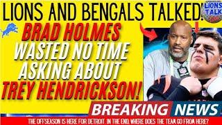 BREAKING NEWS - BRAD HOLMES HAD TALKS WITH THE CIN BENGALS REGARDING A TRADE FOR TREY HENDRICKSON!