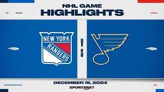 NHL Highlights | Rangers vs. Blues - December 15, 2024