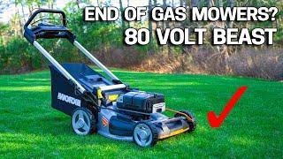 Can a BATTERY LAWN MOWER BEAT GAS? Worx 80V Nitro Review