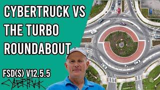 FSD Supervised v12.5.5 - Cybertruck vs the Turbo Roundabout