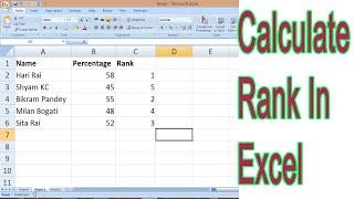 How to Calculate Rank In Excel