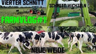 Farmvlog#155 neue Weide/ Rundballen fahren/ Vierter Schnitt/ Besuch bei Mr Moto/