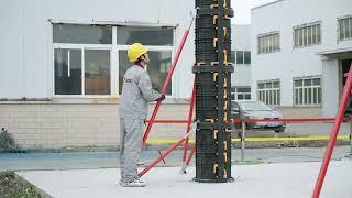 TECON Plastic Round Column Formwork Assembly and Pouring