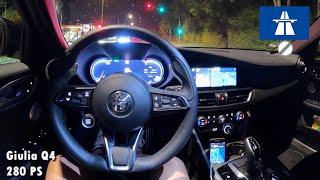 Ultimate Night POV Drive | 2024 Alfa Romeo Giulia | 280 PS | ASMR | German Autobahn | Topspeed