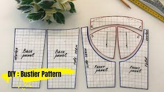 DIY BUSTIER PATTERN | Easy way to make bustier pattern