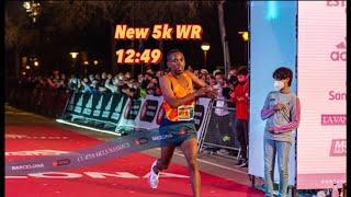 Berihu Aregawi Breaks Joshua Cheptegei’s Road 5k WR with a Time of 12:49! | #CursaDelsNassos 5k 2021