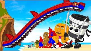 SHARK Long Mouth Vs All Brainrot Anime Animals But They All Normal | This is THE END BRAINROT