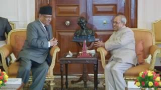 Mr. Pushpa Kamal Dahal ‘Prachanda’, Prime Minister of Nepal called on President Mukherjee