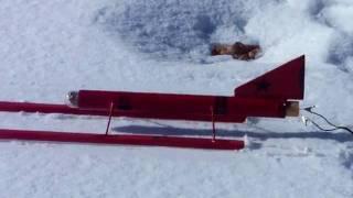 rocket sled rip down the track then rips apart