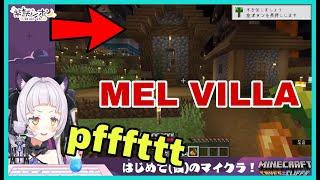 Murasaki Shion Accidentally Laugh At Mel's  Gorgeous Villa | Minecraft [Hololive/Eng Sub]