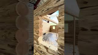 Auction Log Home Assembly Day 4, Meadowlark Log Homes ￼￼