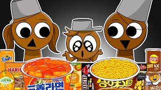 Incredibox Sprunki - BRUD Family Convenience Store Food Mukbang Animation | ASMR