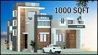 1000 SqFt House Design, East Facing Villa Design With Vastu, Gopal Architecture