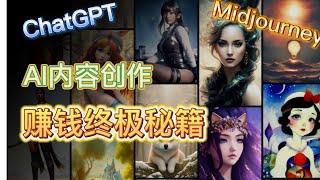 ChatGPT和Midjourney等工具进行内容创作的七种赚钱方式解析，手把手教程，教你如何使用AI工具在家赚钱，轻松实现被动收入 | 思维潘多拉