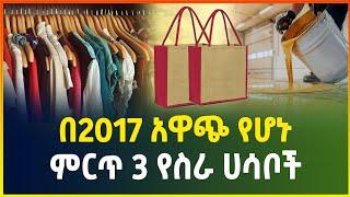 በ2017 ብሰሩ አዋጭ የሆኑ 3 ምርጥ የስራ ሀሳቦች | Top 3 business ideas | small business ideas | Gebeya Media