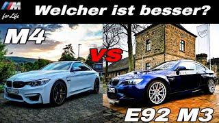 BMW M3 E92 vs BMW M4 | BMW M3 V8 Legende vs M4 Akrapovic  | Welchen nehmt IHR?