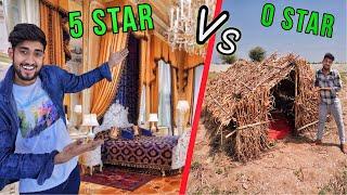 24 hours survival challenge in 5 star room vs 0 star room