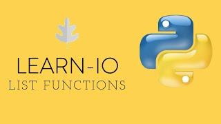 Learn-IO Advanced Python Part 4: List Functions (Append, Remove, Pop, and Del)