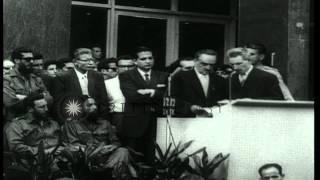 Soviet Union Deputy Premier Anastas Mikoyan in Havana to attend a ceremony. HD Stock Footage