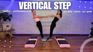 40-Min Vertical Step Aerobics: Cardio Stepper Workout #454 - 127 BPM