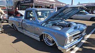 THE WORLD'S LARGEST CHEVY C10 TRUCK EVENT!!! DINO'S GIT DOWN STATE FARM STADIUM GLENDALE, ARIZONA 4K