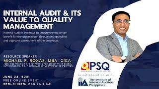 Internal Audit & Its Value to Quality Management ~ An Event in Collaboration with IAAP