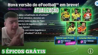 ATUALIZAÇÃO, PALMEIRAS CLUBE PARCEIRO,5 ÉPICOS GRATIS NO EFOOTBALL 2024 MOBILE