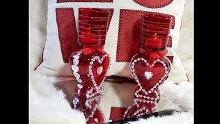 Dollar Tree Red Hot Candle Holders/Weddings/Valentines Day & Tablescape