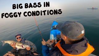 BIG BASS LOVE VERTICAL JIGGING SOFT PLASTICS - KAYAK FISHING IN THICK FOG - SEA FISHING UK