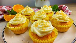 Orange Cupcake with Cream Cheese Icing 