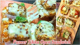 Paneer Tikka Open Sandwich|Aloo Tikka Sandwich|Bread Pizza|Paneer Tikka Pizza|Tea Time Snack