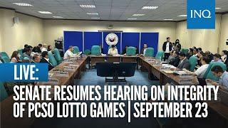 LIVE: Senate resumes hearing on integrity of PCSO lotto games | September 23