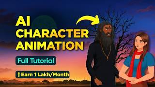 Make AI character Animation for Free | AI animation tutorial | Earn Money with AI | Easy Animation