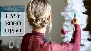 HOLIDAY PARTY HAIR TUTORIAL | Easy Boho Updo Hairstyle | LeighAnnSays