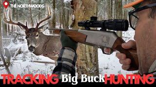 Tracking down a big Buck on snow | Big woods