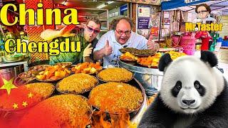 Most Insane Chinese Street Food Tour of Chengdu, Extreme Spicy Sichuan Food in Jinhua Market, China