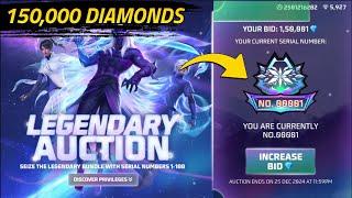 SPENDING ALL MY DIAMONDS IN LEGENDARY AUCTION BID FOR LEGENDARY BUNDLE - GARENA FREE FIRE