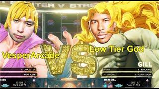 Street Fighter 5 - LTG Low Tier God (Gill) ragequits & blacklists VesperArcade (Ken)