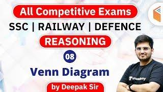 10:00 AM - SSC, RRB NTPC, Defence 2020 | Reasoning by Deepak Tirthyani | Venn Diagram