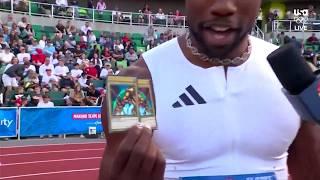 Noah Lyles Pulled Out Two Exodia Yu Gi Oh! Cards for His 200m Run