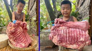 Delicious BBQ pork ribs cook for family - Chef Seyhak