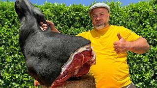 Cooking A HUGE Beef Leg! My Favorite Chef's Recipe