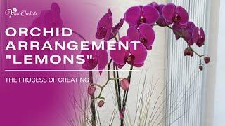 The Process of Creating an Orchid Arrangement "Lemons" | Viva Orchids of Boca Raton