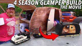 Tiny Glamper Camper Full 4 Season Build The Movie | Catch & Cook Adventure