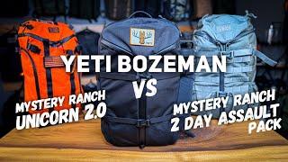 YETI Bozeman Backpack vs Mystery Ranch 2 Day Assault Pack & Unicorn 2.0 (What's Different?)