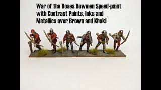 War of the Roses Bowmen Speed-paint with Contrast Paints, Inks and Metallics over Brown and Khaki