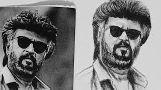 Thalaivar alappara Super Star Realistic free hand 25 minutes art full video #rajinikanth#superstar