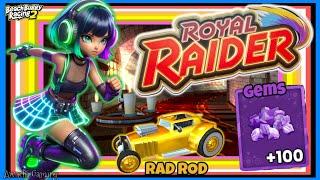 Royal Raider "Coin Blitz"|100 Gems + Laurel Wreath Decal| Rad Rod | (Beach Buggy Racing 2)