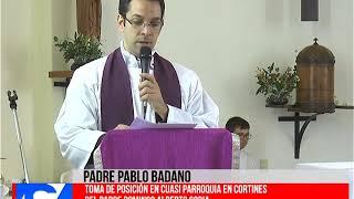 Toma de posicion en Cuasi Parroquia en Cortines  Padre Pablo Badano